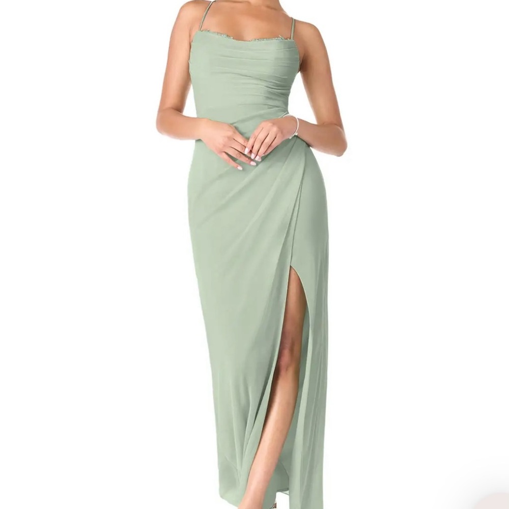 Azazie Sage Green Maxi Dress